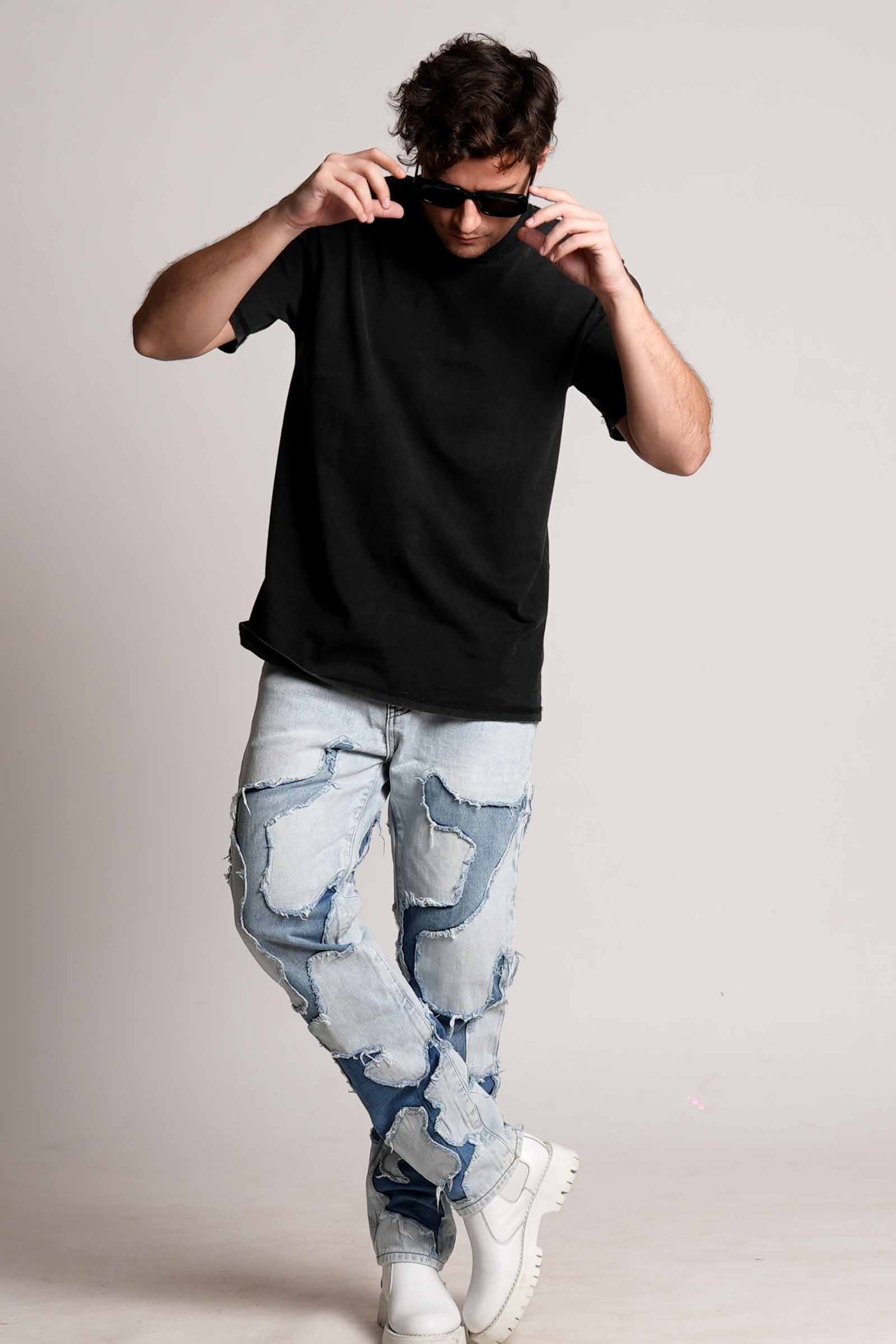 DUAL SHADE DENIM DISTRESSED VALKYRE JEANS