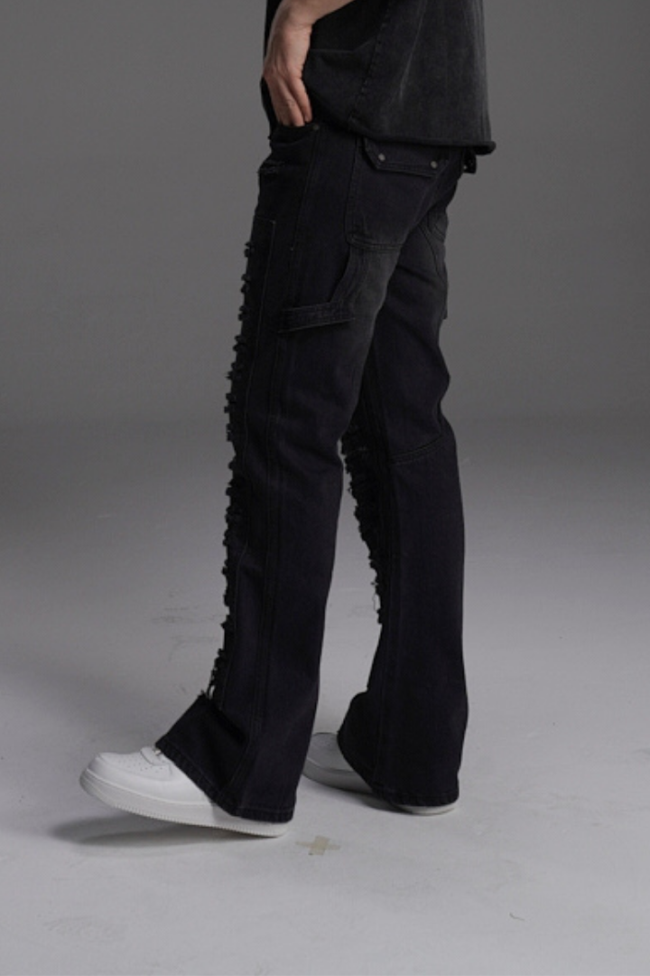 RIPPED TO RIOT FLARED VALKYRE JEANS