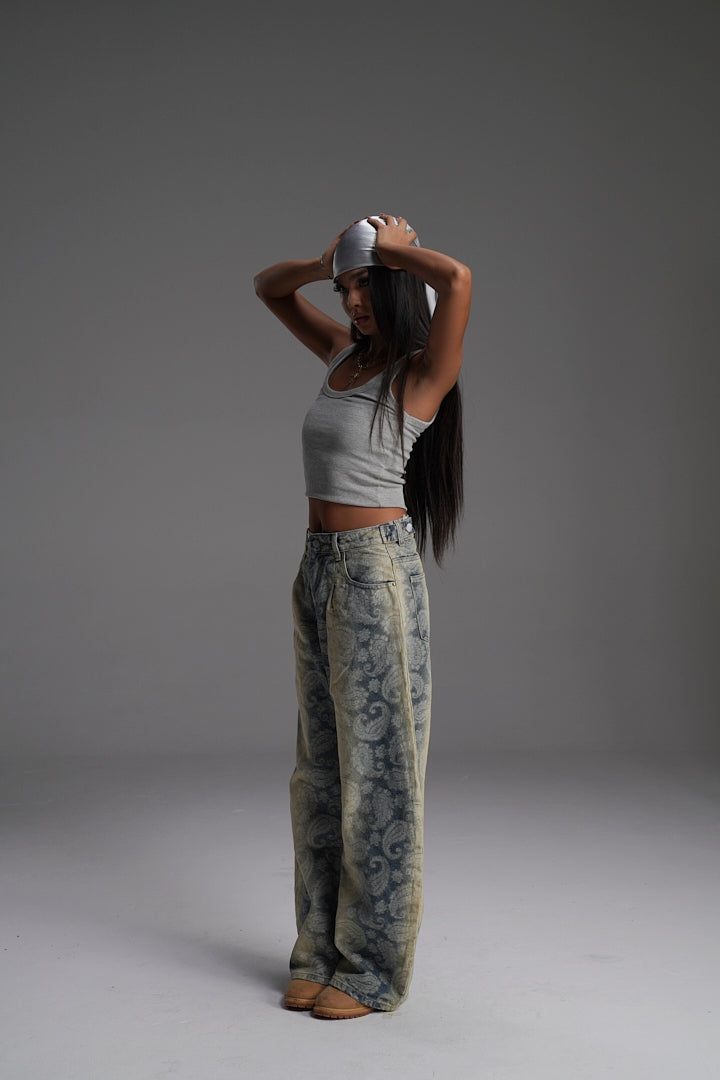 SHADOW PAISLEY UNISEX VALKYRE FABRIC JEANS