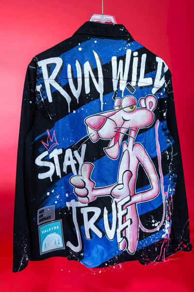 'RUN WILD, STAY TRUE' VALKYRE HAND PAINTED JACKET
