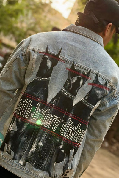 ‘DEATH BEFORE DISHONOR’ VALKYRE HAND PAINTED JACKET 3.0