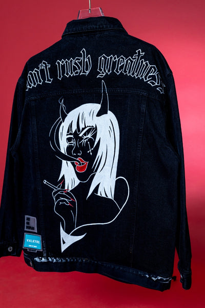 'CAN'T RUSH GREATNESS' VALKYRE HAND PAINTED JACKET