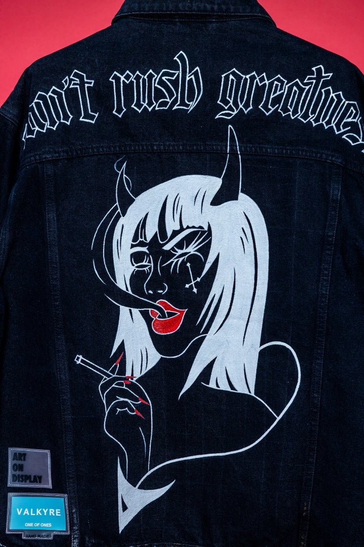 'CAN'T RUSH GREATNESS' VALKYRE HAND PAINTED JACKET