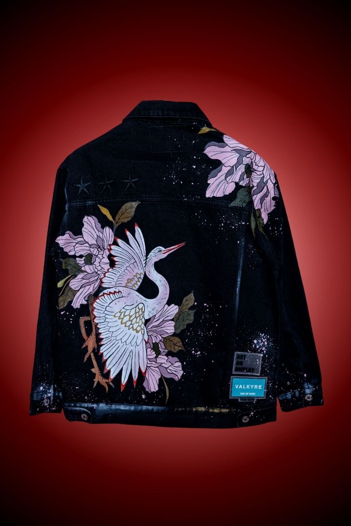 ‘INK AND PETALS’ VALKYRE HAND PAINTED JACKET