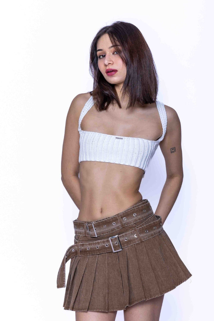 'SANDSTORM PLEATS' VALKYRE DENIM SKIRTS - S3
