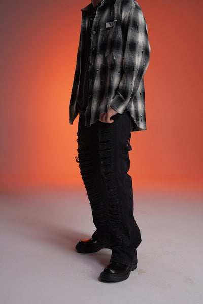 RIPPED TO RIOT FLARED VALKYRE JEANS