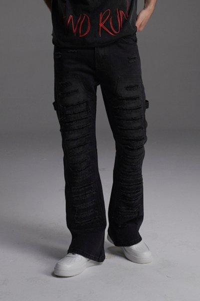 RIPPED TO RIOT FLARED VALKYRE JEANS