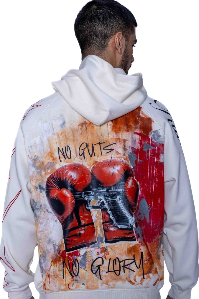 ‘NO GUTS, NO GLORY’ VALKYRE HAND PAINTED HOODIE