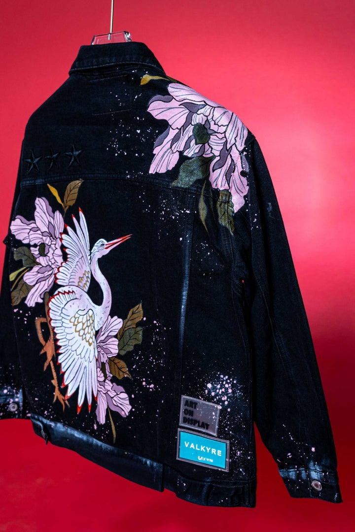 ‘INK AND PETALS’ VALKYRE HAND PAINTED JACKET