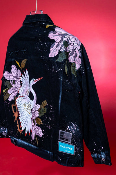 ‘INK AND PETALS’ VALKYRE HAND PAINTED JACKET