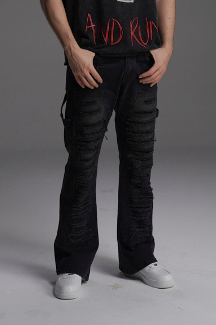 RIPPED TO RIOT FLARED VALKYRE JEANS