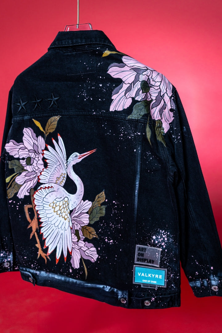 ‘INK AND PETALS’ VALKYRE HAND PAINTED JACKET