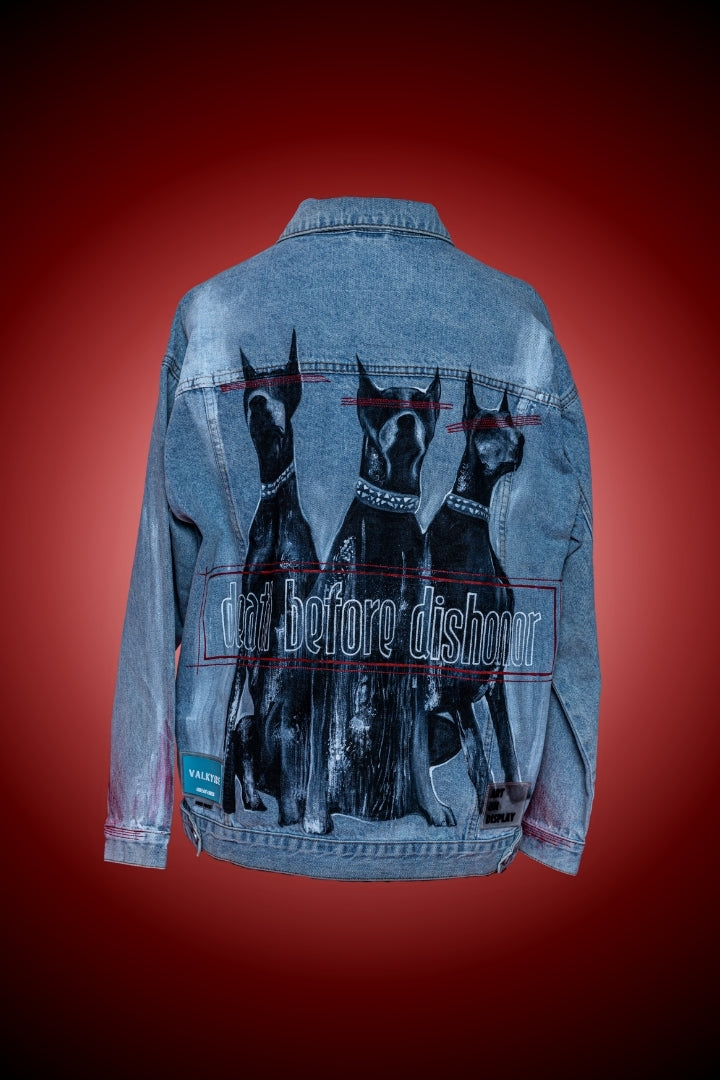 ‘DEATH BEFORE DISHONOR’ VALKYRE HAND PAINTED JACKET 3.0