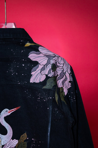 ‘INK AND PETALS’ VALKYRE HAND PAINTED JACKET