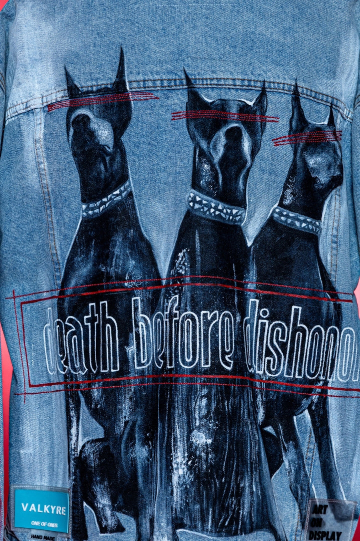 ‘DEATH BEFORE DISHONOR’ VALKYRE HAND PAINTED JACKET 3.0