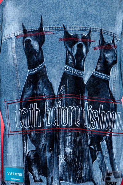 ‘DEATH BEFORE DISHONOR’ VALKYRE HAND PAINTED JACKET 3.0
