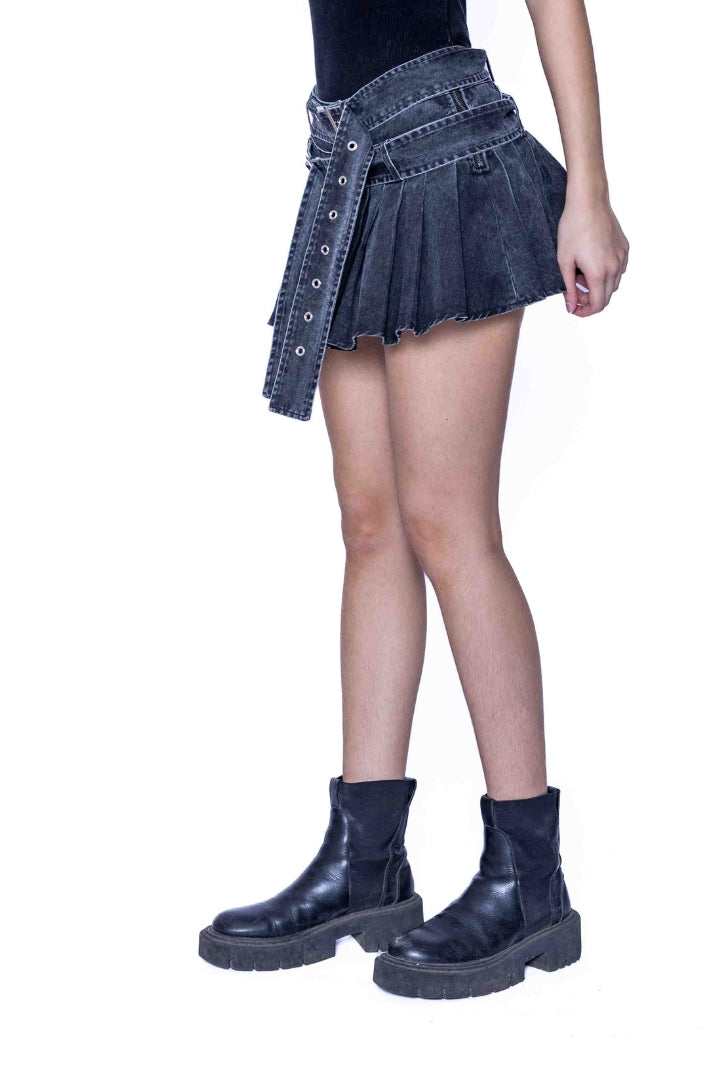 'DOUBLE BUCKLE' VALKYRE DENIM SKIRTS - S3