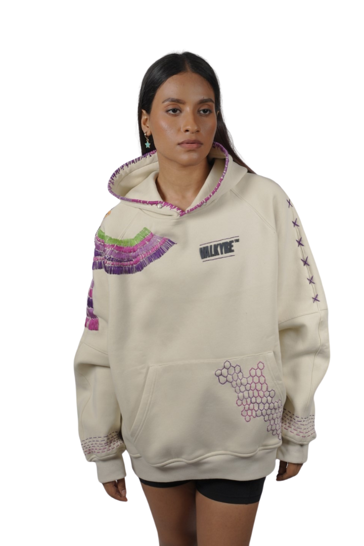 'SIDEWING SPIRIT' VALKYRE EMBROIDERED HOODIE