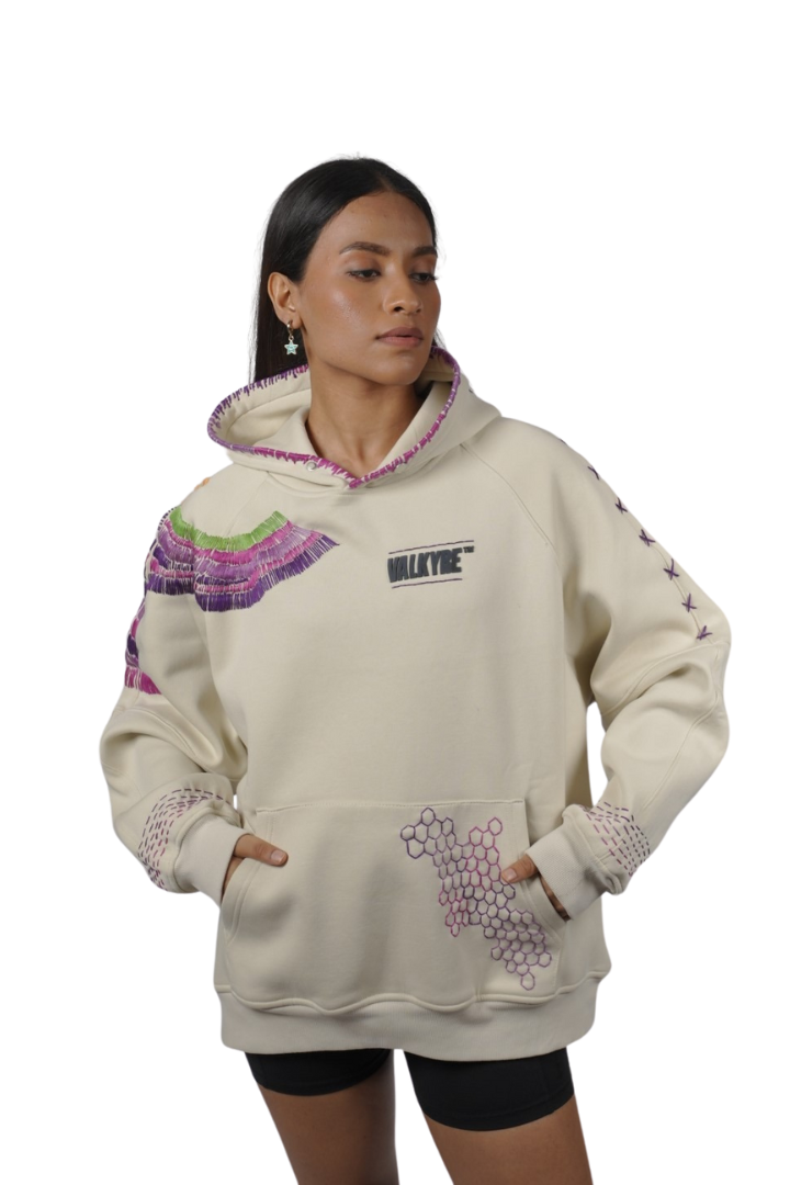 'SIDEWING SPIRIT' VALKYRE EMBROIDERED HOODIE