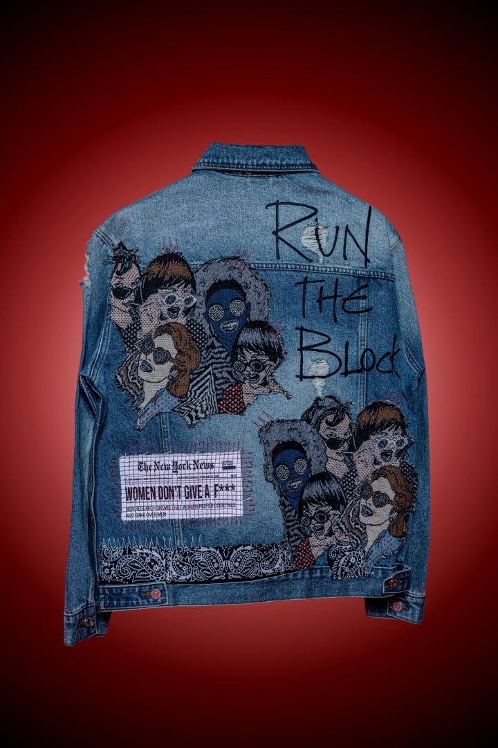 ‘RUN THE BLOCK’ VALKYRE HAND PAINTED JACKET