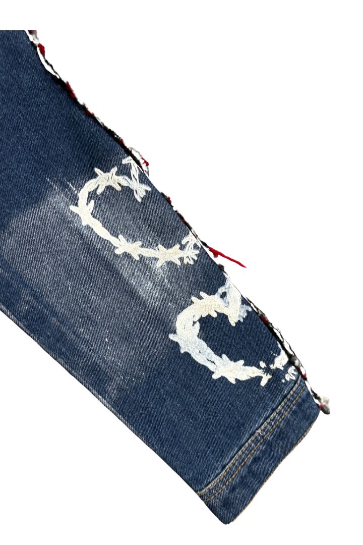 SILVER BRUSHED LOVE HAND PAINTED VALKYRE JACKET