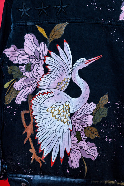 ‘INK AND PETALS’ VALKYRE HAND PAINTED JACKET