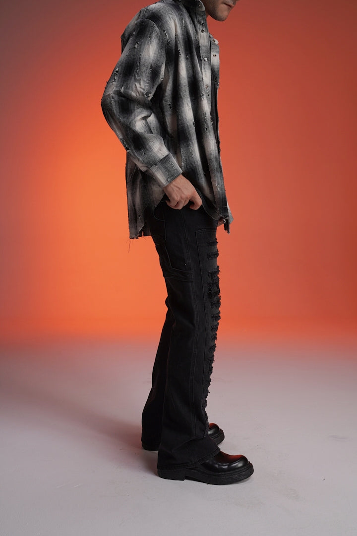 RIPPED TO RIOT FLARED VALKYRE JEANS