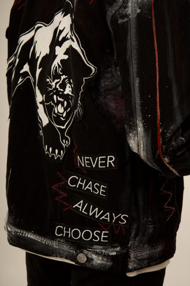 PANTHER 'POWER TO THE PEOPLE' BLACK VALKYRE JACKET