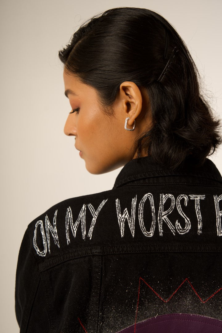 BASQUIAT - 'ON MY WORST BEHAVIOUR' BLACK VALKYRE JACKET