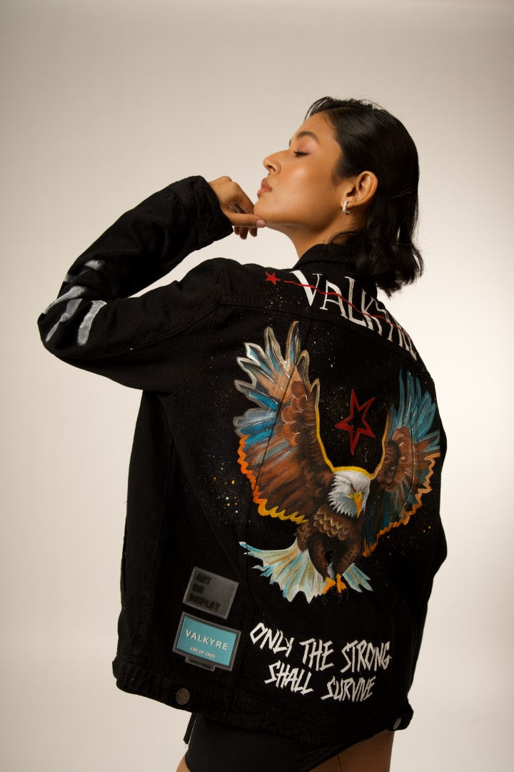 'WINGS OF VALOR' BLACK  VALKYRE JACKET