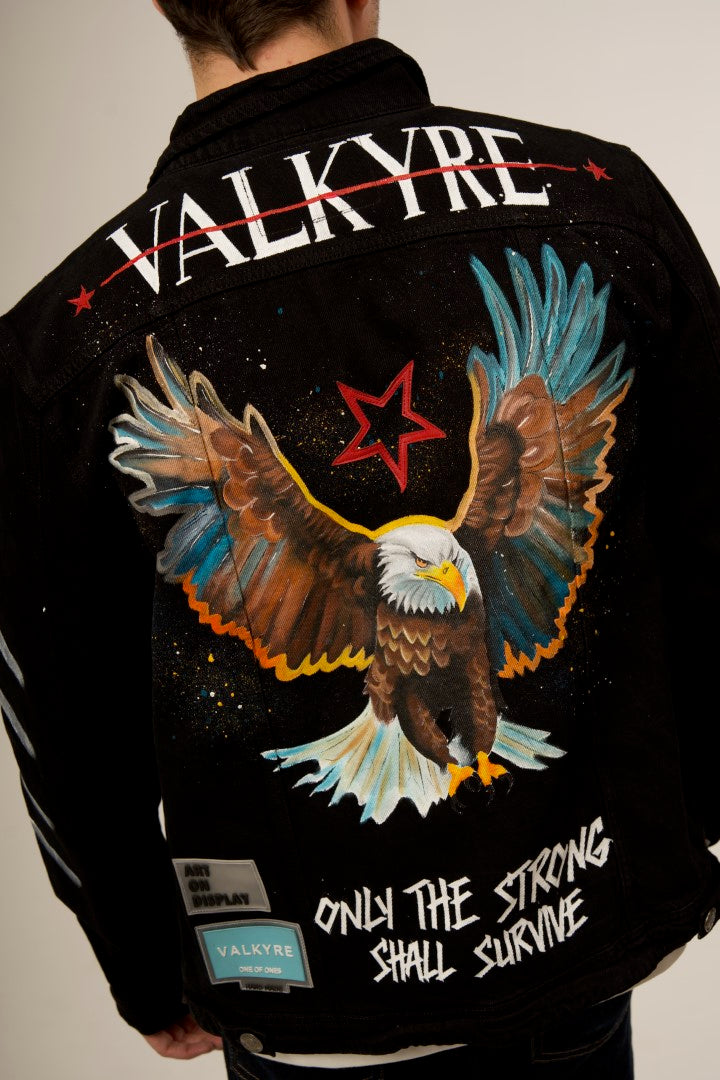 'WINGS OF VALOR' BLACK  VALKYRE JACKET