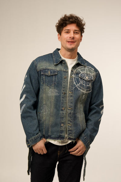 'WINGS OF VALOR' DENIM BLUE/GREEN VALKYRE JACKET