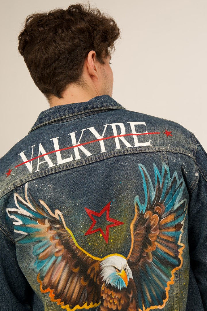 'WINGS OF VALOR' DENIM BLUE/GREEN VALKYRE JACKET