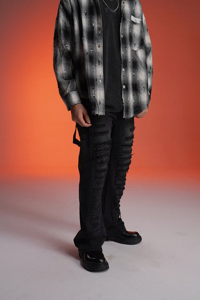 RIPPED TO RIOT FLARED VALKYRE JEANS
