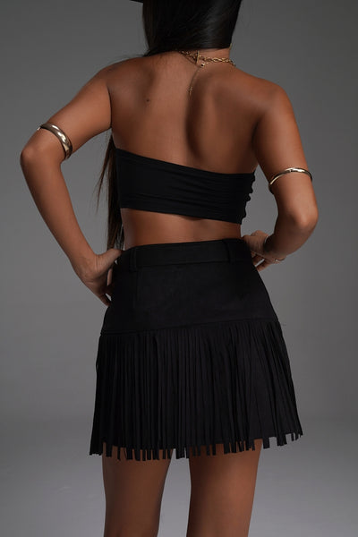 BLACK FRINGE VALKYRE SKIRT