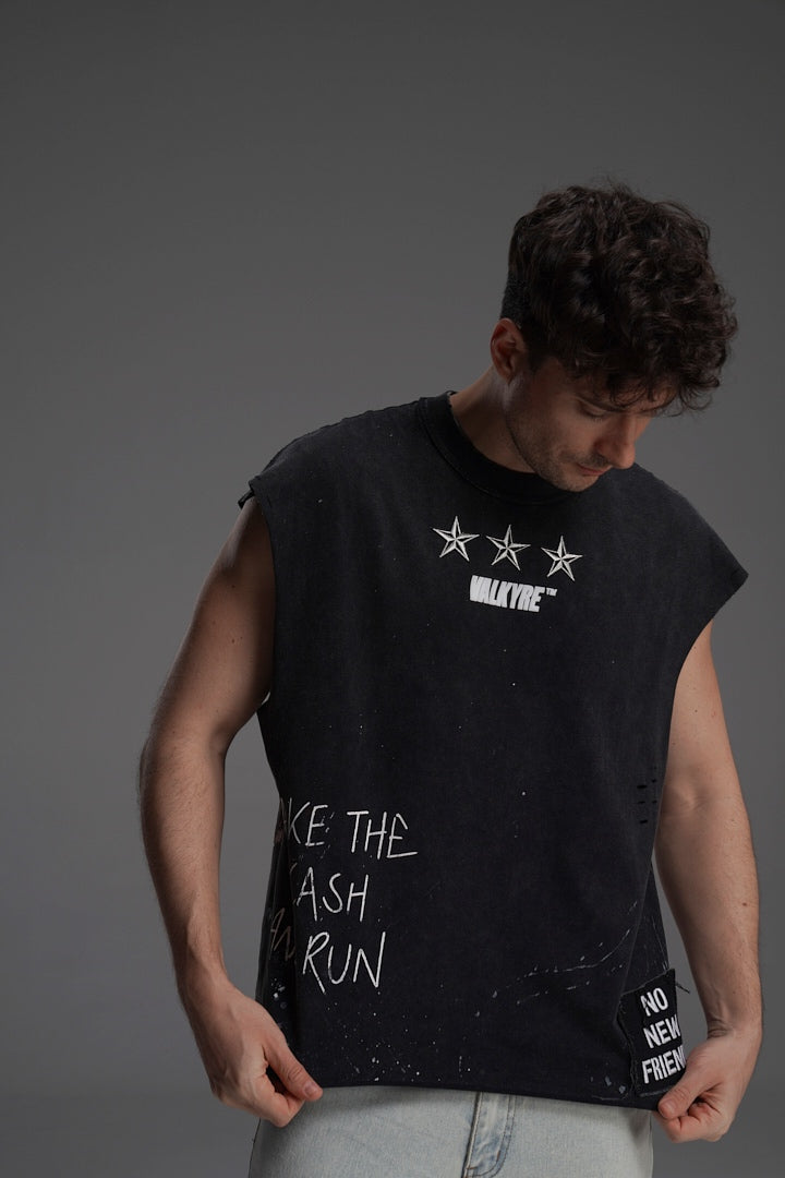 ‘LOVE IS WAR’ VALKYRE SLEEVELESS TOP