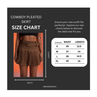 COWBOY BROWN PLEATED VALKYRE SKIRT
