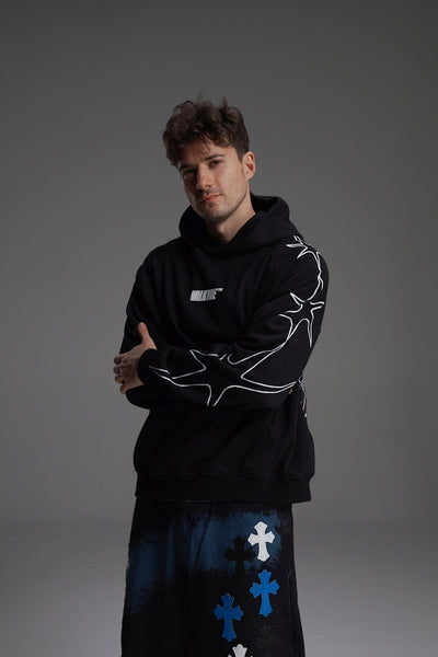 ‘BAD CHOICES MAKE GOOD STORIES’ VALKYRE HAND PAINTED HOODIE