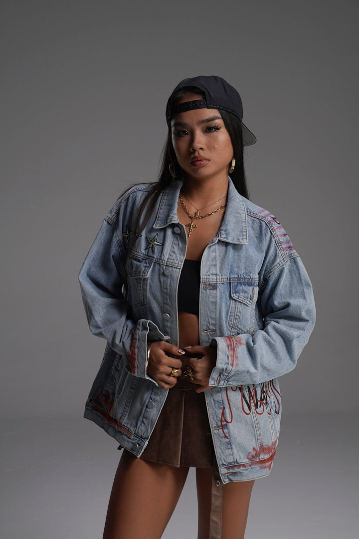 ‘LOVE DON’T FADE’ VALKYRE HAND PAINTED JACKET