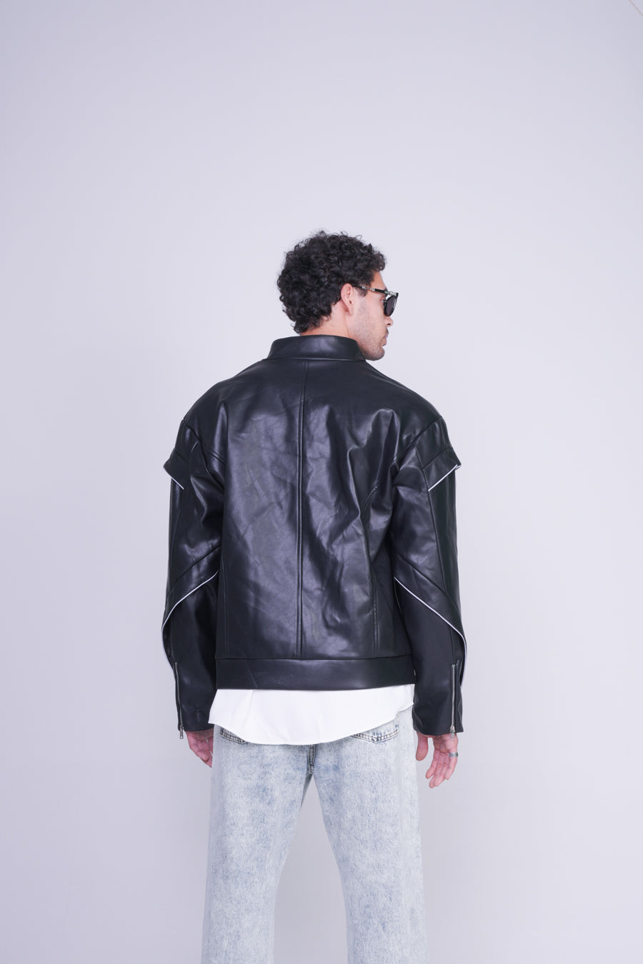 PIPING VALKYRE FAUX LEATHER JACKET