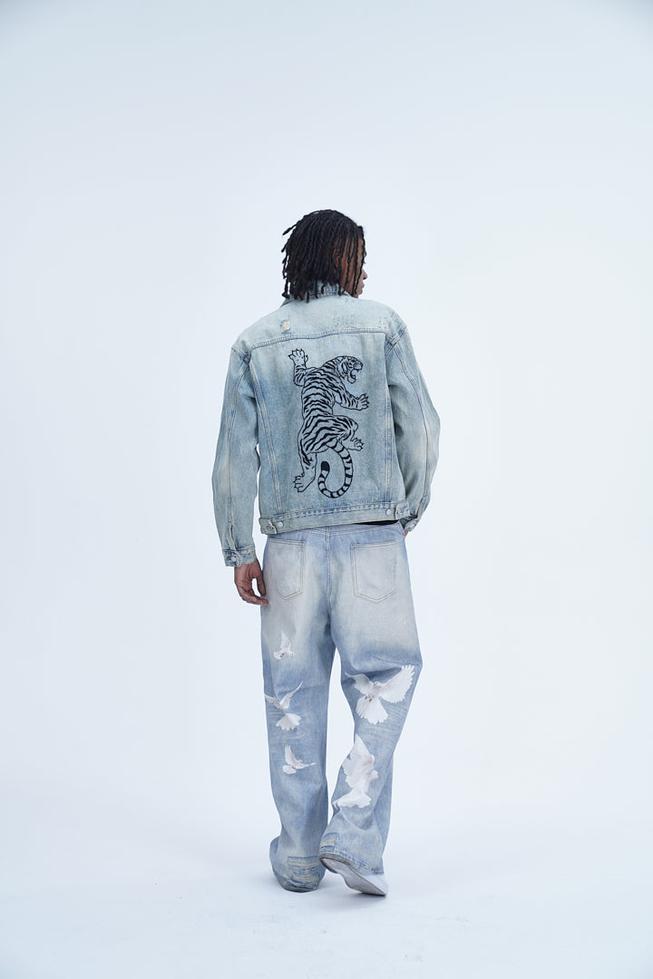 'TIGER EMBROIDERED ICE BLUE JACKET' VALKYRE 3.0