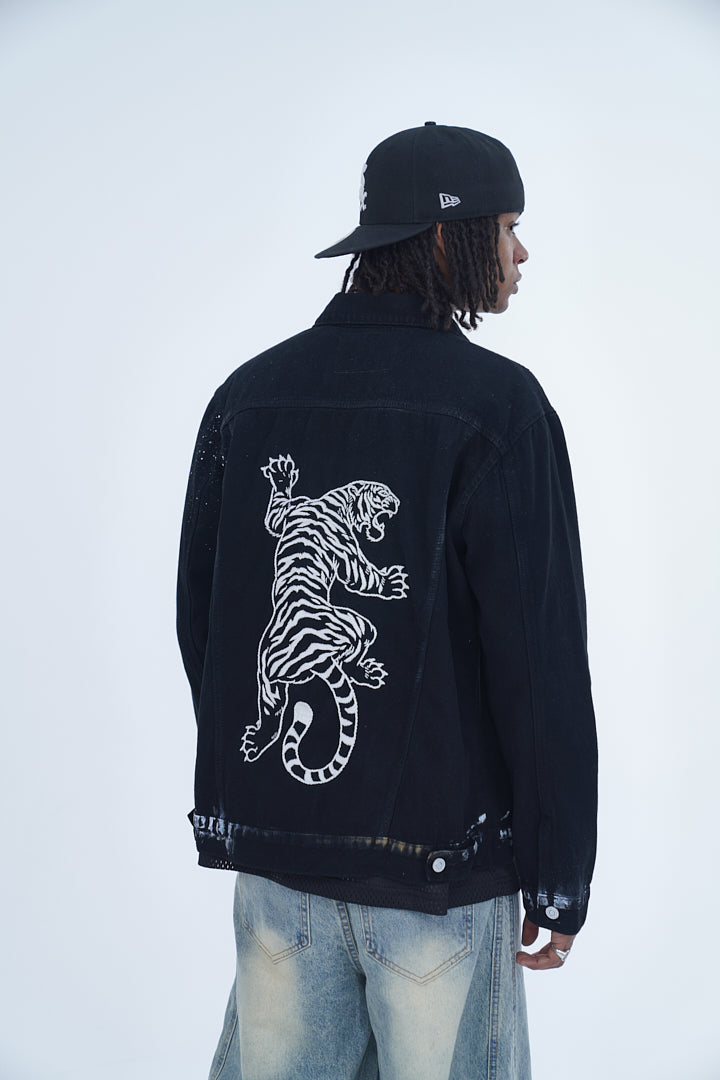 'TIGER EMBROIDERED BLACK JACKET' VALKYRE 3.0