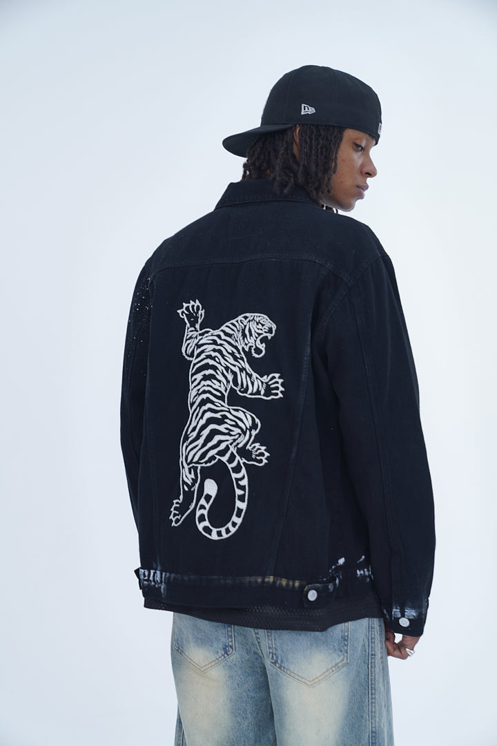 'TIGER EMBROIDERED BLACK JACKET' VALKYRE 3.0