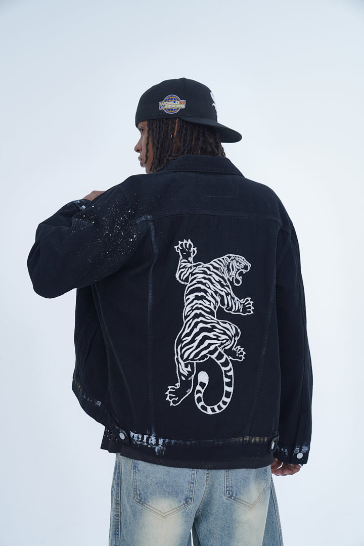 'TIGER EMBROIDERED BLACK JACKET' VALKYRE 3.0