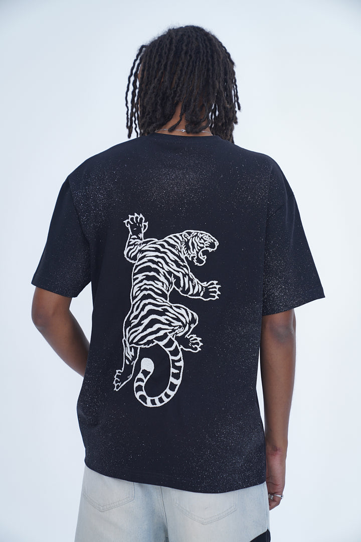 'TIGER EMBROIDERED BLACK TEE’ VALKYRE 3.0