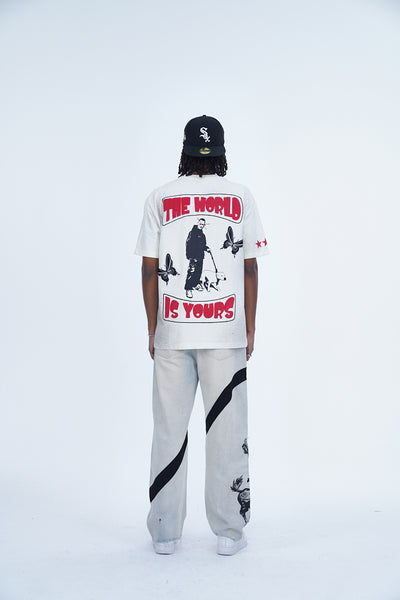 'THE WORLD IS YOURS' VALKYRE ANTIQUE WHITE T-SHIRT