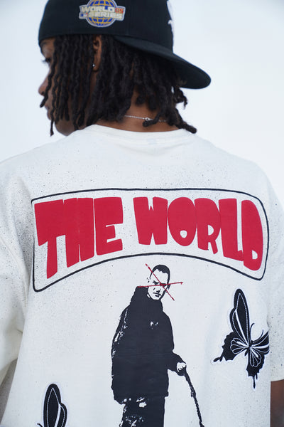 'THE WORLD IS YOURS' VALKYRE ANTIQUE WHITE T-SHIRT