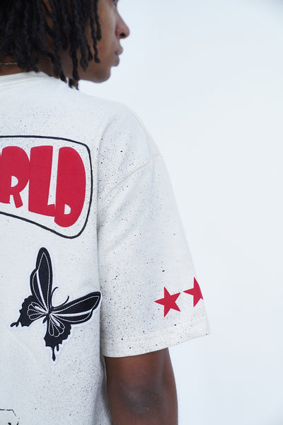 'THE WORLD IS YOURS' VALKYRE ANTIQUE WHITE T-SHIRT
