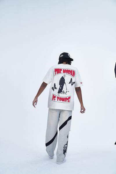 'THE WORLD IS YOURS' VALKYRE ANTIQUE WHITE T-SHIRT