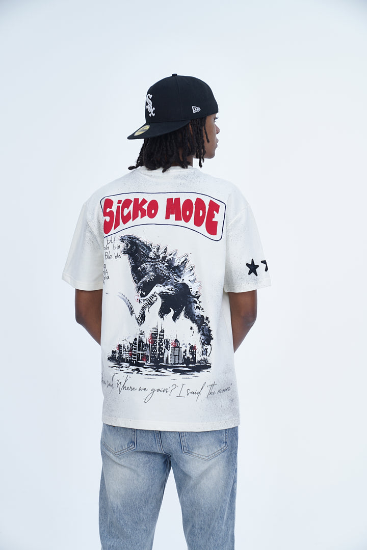 'SICKO MODE' VALKYRE ANTIQUE WHITE T-SHIRT